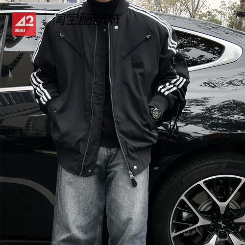 42运动家 Adidas 三叶草飞行员保暖宽松休闲棉服夹克外套 JD3743