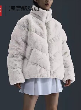 42运动家 Nike耐克女子休闲人造皮草毛绒夹克棉服外套 FV8006-104