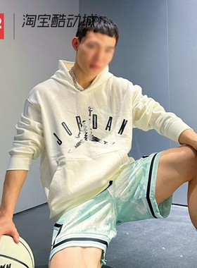 42运动家 AIR JORDAN AJ男子加绒连帽保暖宽松套头卫衣FD7416-133