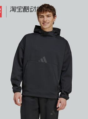 42运动家 Adidas ZNE 黑色针织连帽长袖套头衫卫衣 男款 JE7537