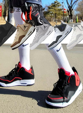 黑红中帮复古篮球鞋AirJordan