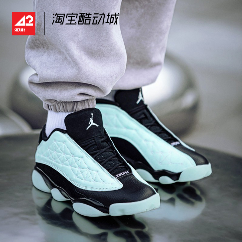 现货42运动家Air Jordan 13 Low AJ13黑绿光棍节篮球鞋DM0803-300