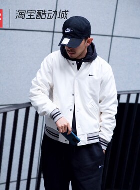 42运动家 Nike 休闲运动羊毛保暖棒球服刺绣夹克外套 FV4026-010