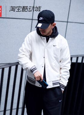 42运动家 Nike 休闲运动羊毛保暖棒球服刺绣夹克外套 FV4026-010
