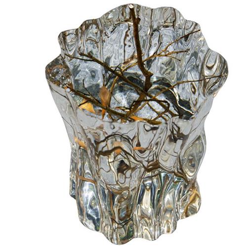 铂晶亚克力水晶树脂墩子树枝凳子茶凳透明工艺品软装饰品摆件