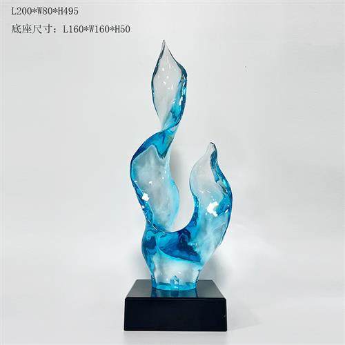 现代客厅抽象艺术透明树脂雕塑摆件酒店样板房办公桌电视柜工艺品,家居饰品,落地摆件,淘宝优惠券,粉丝福利购,淘宝优惠卷