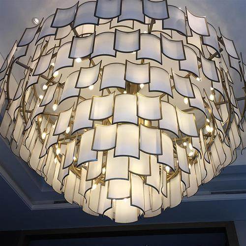 新中式复式楼时尚大吊灯中国风会所豪华跃层别墅中空客厅美容院灯,家装灯饰光源,客厅吊灯,淘宝优惠券,粉丝福利购,淘宝优惠卷