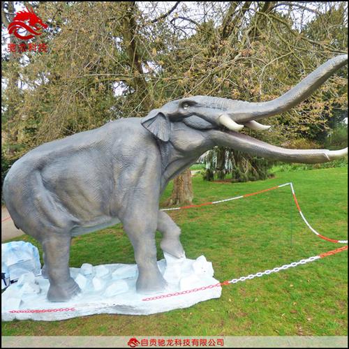 仿真古生物复原模型大型铲齿象机械电动动物雕塑定制动态机模装置