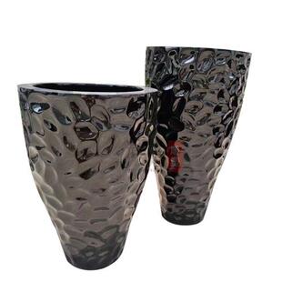 白色大树脂简约现代组合田园椭圆花盆户外轻奢玻璃钢花钵摆件花钵