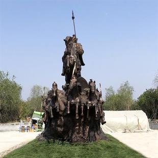 人物群雕铜雕铸铜来图设计厂家景区广场古代名人主题文化锻铜雕塑