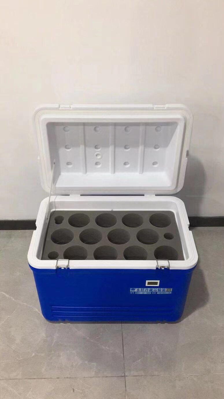样品保存冷藏运输医用保温箱双层标本配送检温度显示水质采样带轮