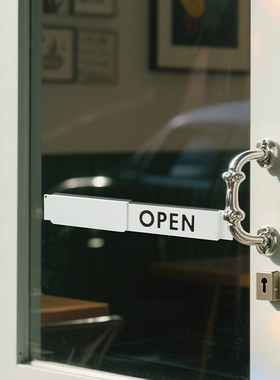 open closed挂牌门店营业提示牌 店铺门口营业中休息中告示牌定制