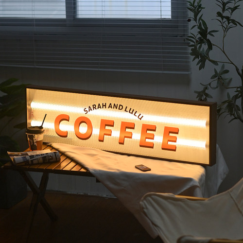 高颜值美式波纹亚克力灯箱广告牌