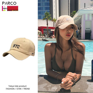 东京代购Parco日韩软顶鸭舌帽显脸小黑色nyc休闲小众男女棒球帽