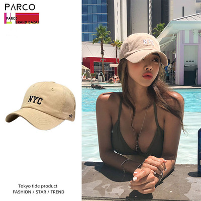 日韩软顶鸭舌帽显脸小黑色