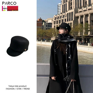 东京代购Parco秋冬羊毛呢英伦贝雷帽八角帽小香风骑士礼帽报童帽