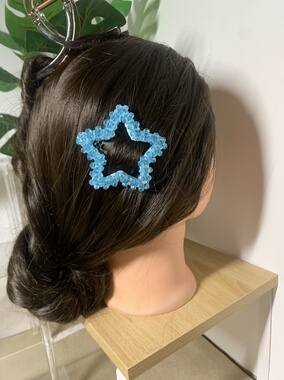 安娜手作Anna Hu大号蓝色星星发夹