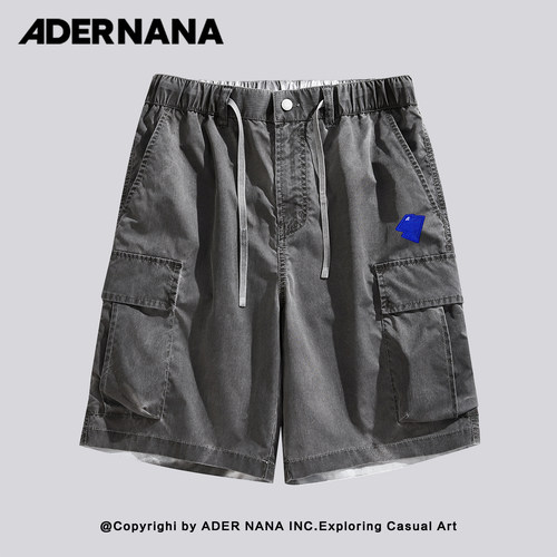 ADERNANA做旧工装短裤男宽松五分裤潮牌小众工装风