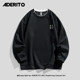 ADER NANA韩国潮牌印花卫衣男女宽松套头假两件设计感黑色上衣ae