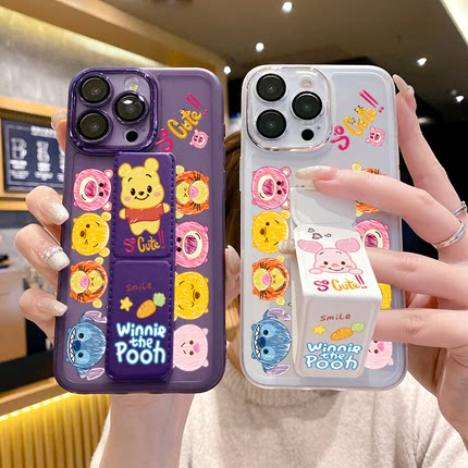 透明自带镜头膜小米15ultra手机壳14防摔xiaomi13磁吸带支架12spro新款11硅胶10s/9/8可爱卡通涂鸦折叠腕带套