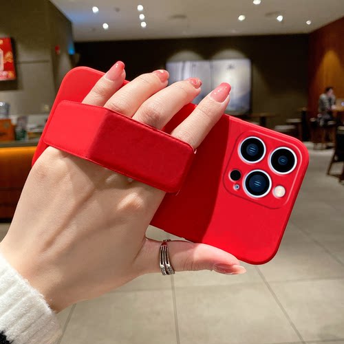 适用于苹果17Pro手机壳16ProMax/15Plus简约纯色14Pro磁吸13Pro支架12/11/X/XS/XSMax/XR/8便携折叠磁吸腕带