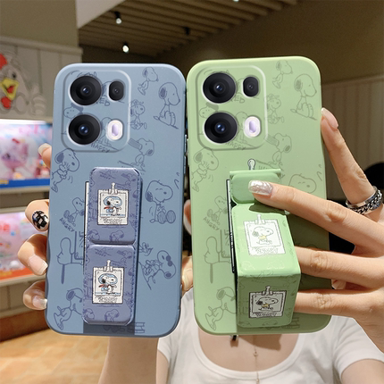 适用于OPPOReno15手机壳14/13/12/11Pro/10Pro+磁吸支架款9史努比Reno8硅胶软壳Re7SE女款折叠腕带套6/5保护
