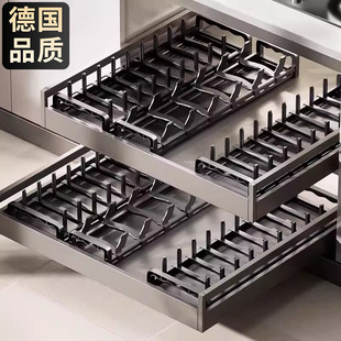 碗碟收纳架厨房橱柜内置抽屉分隔餐具收纳放碗架堆碗架盘子置物架
