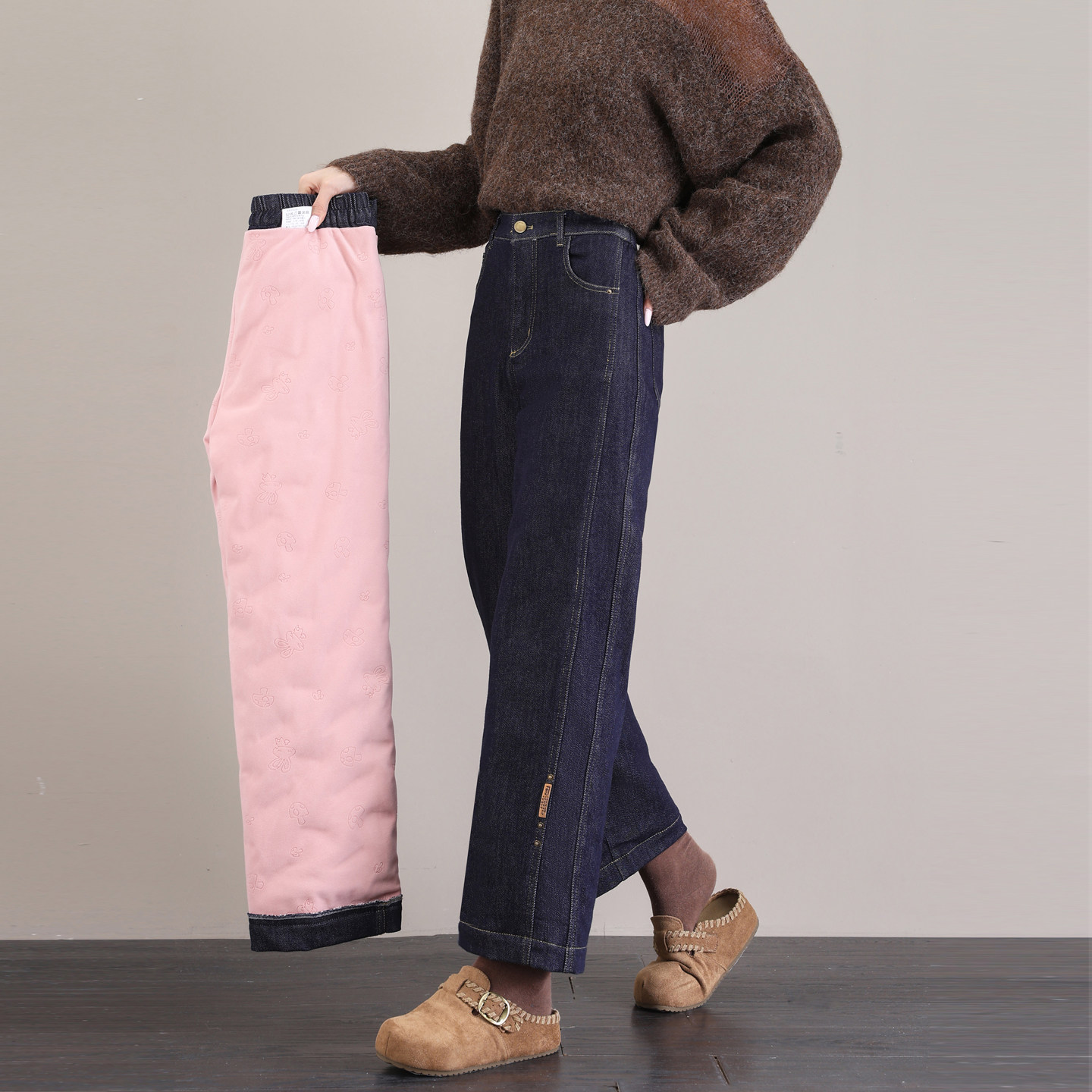 牛仔羽绒裤女外穿2025新款时尚小个子加绒加厚九分直筒烟管裤棉裤,女装/女士精品,棉裤/羽绒裤,淘宝优惠券,粉丝福利购,淘宝优惠卷