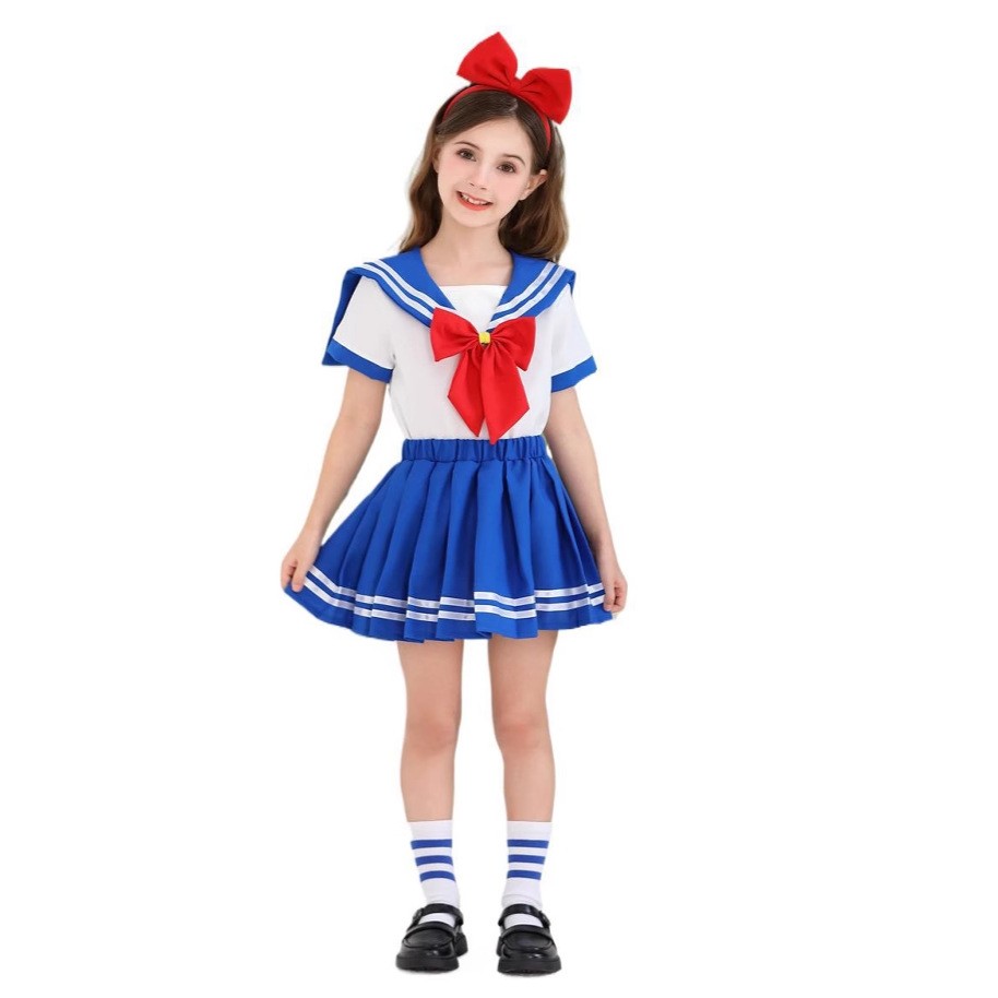 万圣节儿童服装日本校服JK服英伦女童水手服海军美少女战士表演服