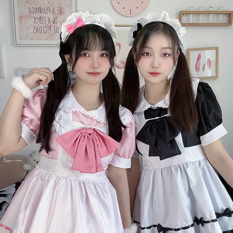 日系可爱女仆装蝴蝶结女佣洛丽塔爱丽丝连衣裙cosplay角色扮演服