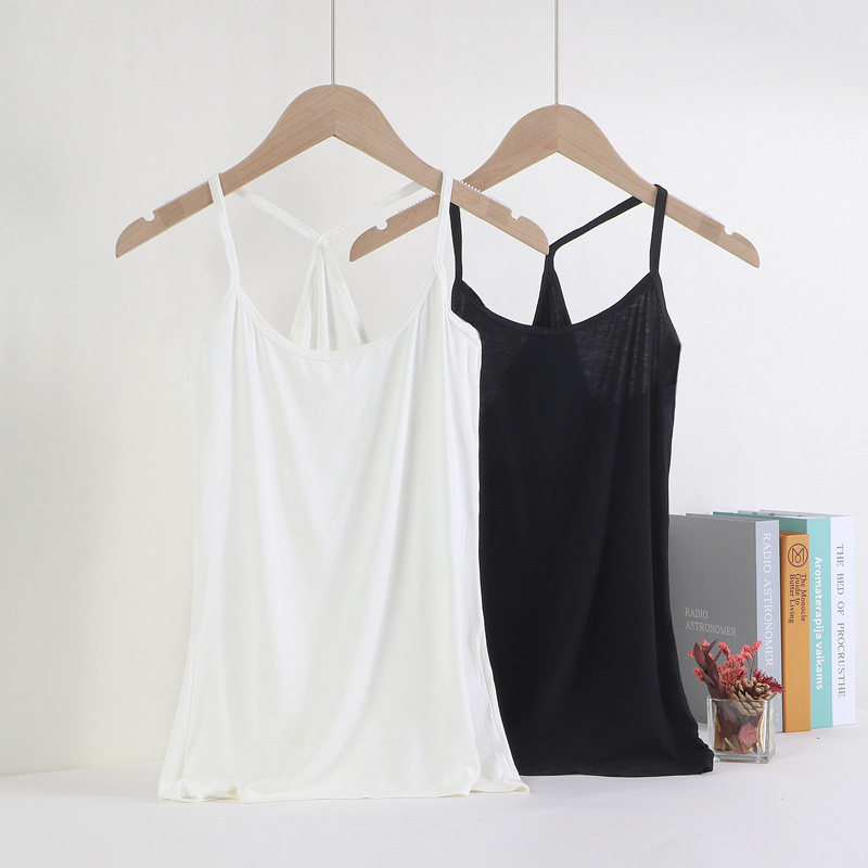 2件装美背y字型吊带背心女上衣莫代尔纯色薄款内搭夜店舞蹈打底