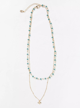 铜蜜蜂英伦田园气质女双层短项链