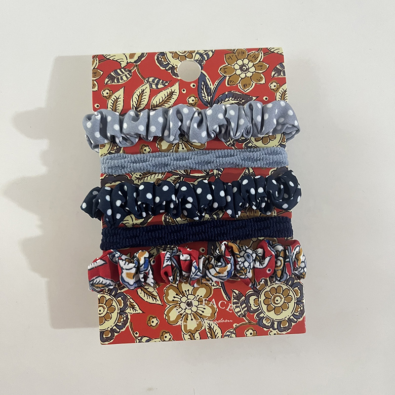 布英伦田园印花发绳发束