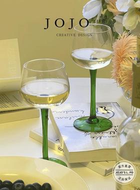 Green.杯具法式中古杯高脚杯家用祖母绿甜酒 | 之青