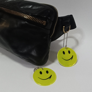 防水反光晶格 笑脸挂件 学生书包反光扣 户外背包反光挂饰 高反光