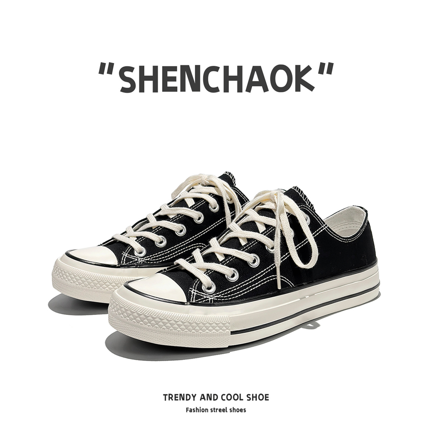 经典1970s黑色低帮帆布鞋女2026新款设计感小众平底运动休闲板鞋