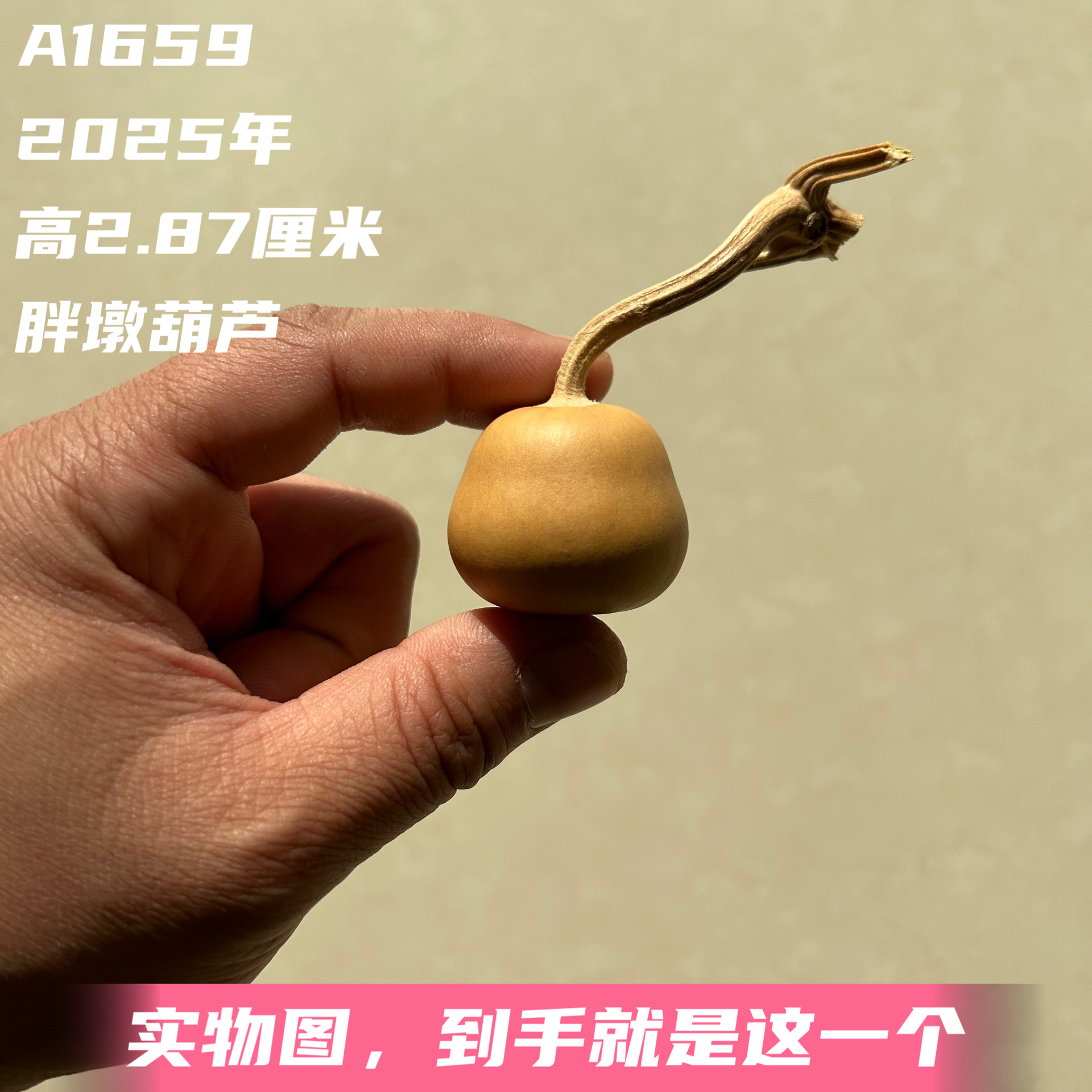 A1659高2.87厘米2025年精品手捻云朵梨墩葫芦