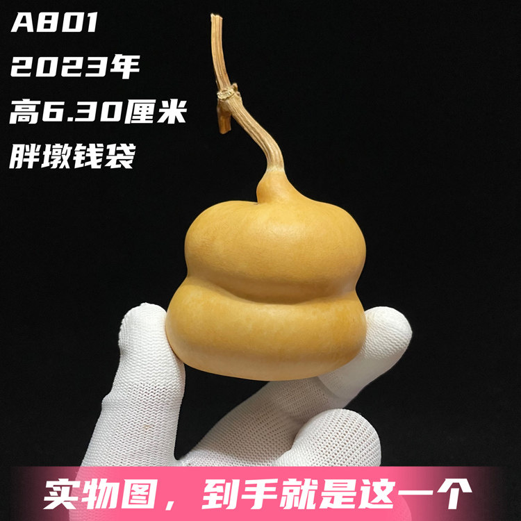 A801高6.30厘米2023年精品花叶病胖墩异形钱袋手捻文玩葫芦