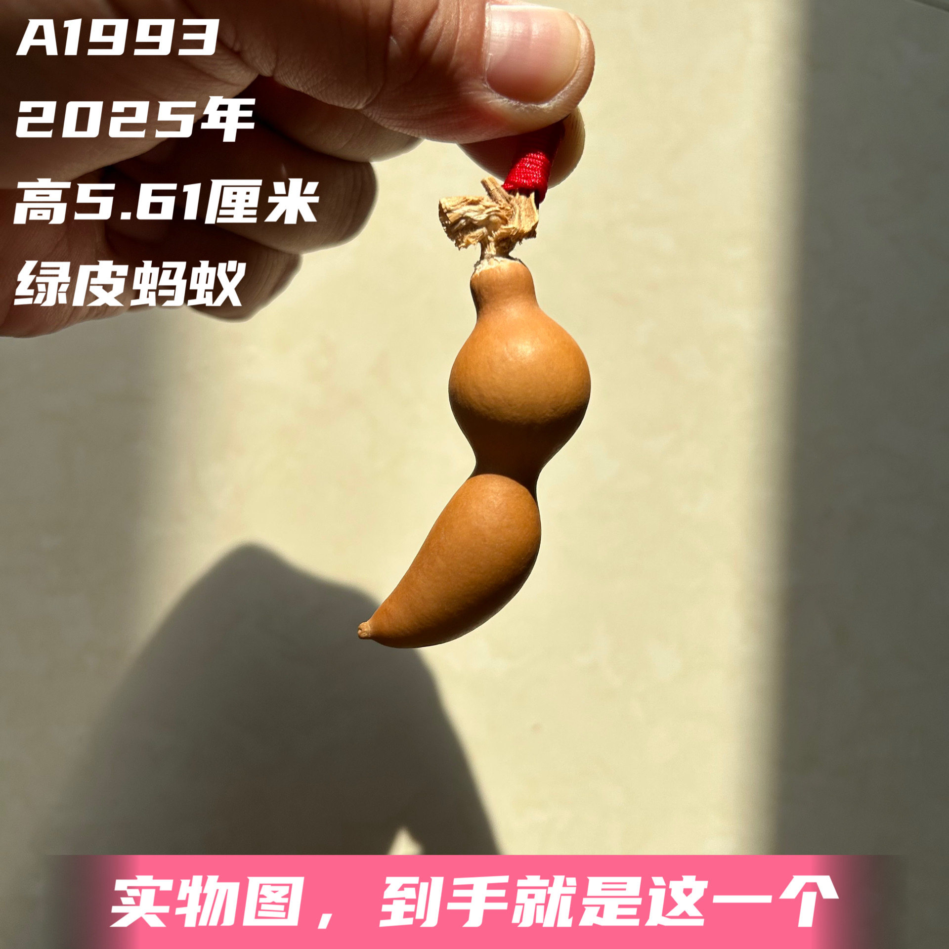 A1993高5.61厘米2025年精品手捻绿皮蚂蚁肚葫芦