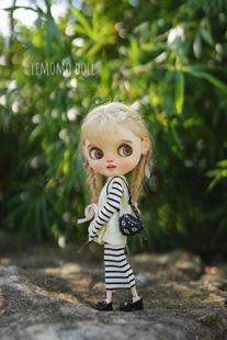 包邮 乐茉茉doll针织长裙黑白条纹现货 Blythe小布孙冬旭娃衣肉肉