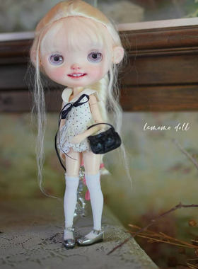 乐茉茉doll新款海军领泡泡裙OB22/24/blythe小布蓝豆豆/azones现