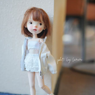 乐茉茉doll新款 24blythe小布蓝豆豆娃衣现货 包邮 皮衣3色入OB22