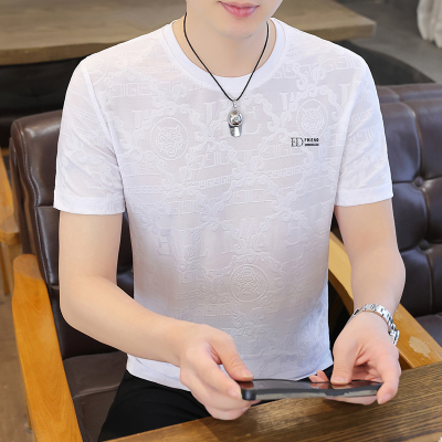冰丝白色短袖T恤男夏季新款潮牌
