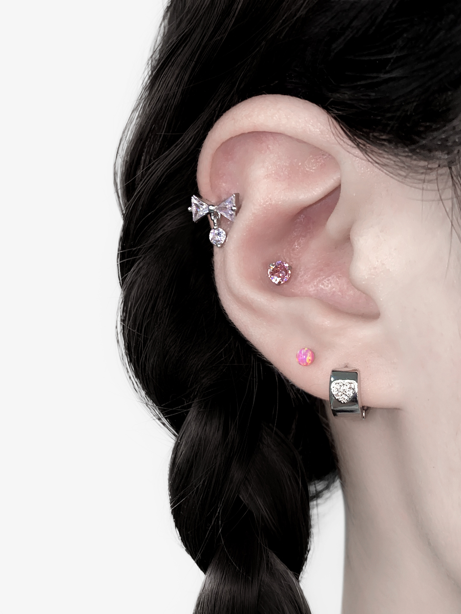 【全店买四免一】甜酷蝴蝶结耳饰