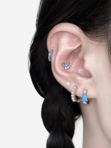 【全店买四免一】松石蓝梦幻耳饰