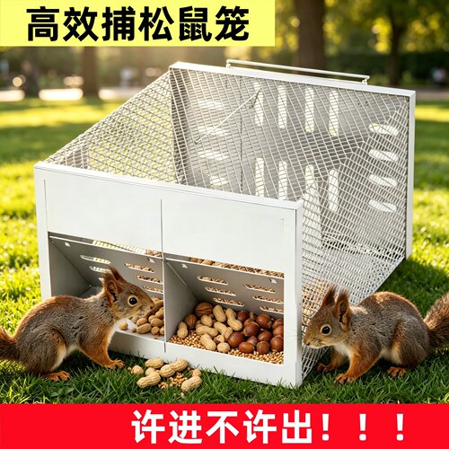 捕松鼠神器全自动超强双门新型连续自动诱捕器家用灭大老鼠耗子笼