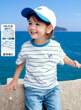 清货T恤男小幼童短袖清仓2026夏装品牌折扣正品宝宝纯棉条纹上衣