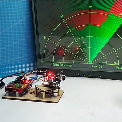 雷达扫描测距arduino送程序套件