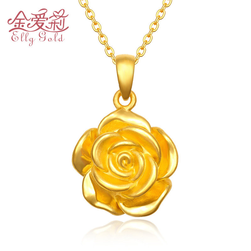 黄金吊坠玫瑰花转运珠999足金项链挂坠纯金首饰3D硬金金饰品女款|msdalam kategori barang kemas/berlian/Emerald/emas, perhiasan emas (baru), Neckwear - dari Buy2taobao.com untuk memberikan perkhidmatan ejen Taobao profesional membeli