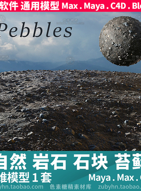自然岩石石块石头悬崖沙石地面3d三维模型maya3dmaxc4dblender